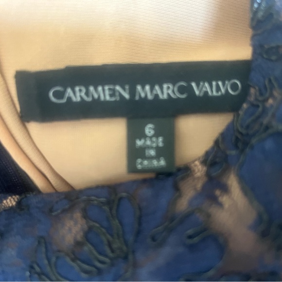 Carmen Marc Valvo Midnight Floral Lace Blouse - Picture 10 of 13